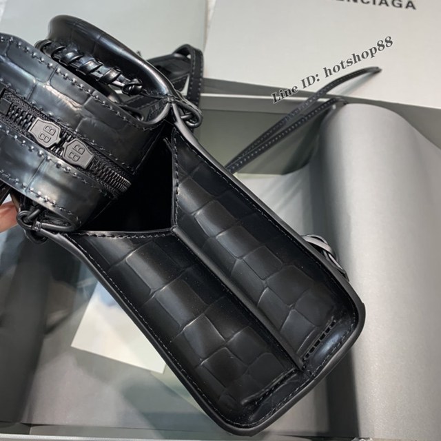 Balenciaga專櫃爆款鱷魚紋黑色黑扣大紋手袋手提包 638512 巴黎世家小號Neo Classic機車包 fyj1454